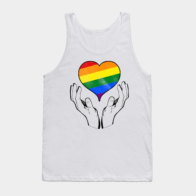 Lgbtq Heart Tank Top by Horisondesignz